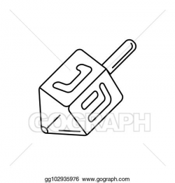 Vector Art - Dreidel icon, outline style. Clipart Drawing ...