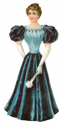 Antique Images: Victorian Women's Fashion Clipart Evening Dress Ball ...