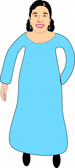 Clipart - Aesha in an Aqua Blue dress