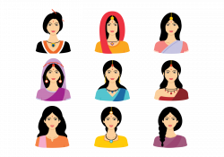 Indian Woman Clipart Group (61+)