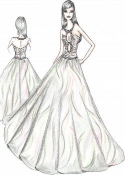 Clipart - Woman Fashion Dress Sketch