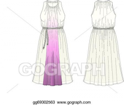 Vector Stock - Womans sleeveless summer silk dress. Clipart ...