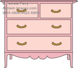 Clip Art Illustration of a Chest of Drawers