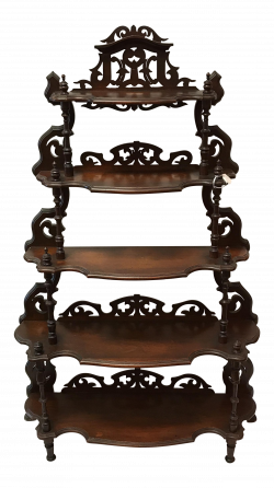 Antique Walnut Etagere Display Shelving Unit | Chairish