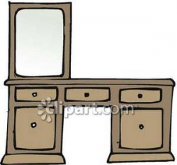 Vanity with a Mirror - Royalty Free Clipart Picture