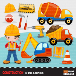 Construction Clipart. Little Boy contractor Graphics, hard ...