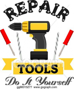 Clip Art Vector - Repair work tools emblem. Stock EPS ...