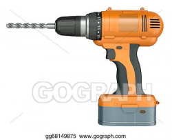 Clip Art - Orange cordless drill. Stock Illustration ...