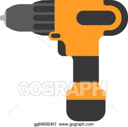 EPS Illustration - Screwdriver flat. cordless drill electro ...