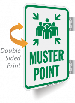 Muster Point Double Sided Metal Sign, SKU: K2-4383