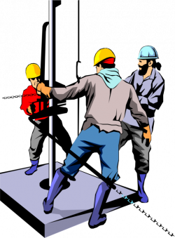Oil Derrick Workers Drill for Oil and Gas - Vector Image