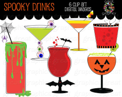 Halloween Clipart Halloween Party Printable Cocktail Drink Clip Art Digital  Clip Art Halloween Clipart - Instant Download