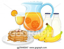 Vector Clipart - Healthy drinks and foods. Vector ...