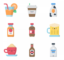 Kawaii drinks | Clipart & Graphics | Pinterest | Icon font, Kawaii ...