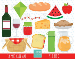 80% SALE PICNIC clipart, picnic party clipart, commercial use, cute  graphics, drinks clipart, food, fruits clipart, lunch clipart, wine