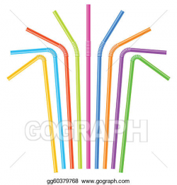 Vector Clipart - Colorful drinking straws. Vector ...