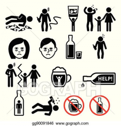 Vector Illustration - Alcoholism, drunk man, alcohol ...
