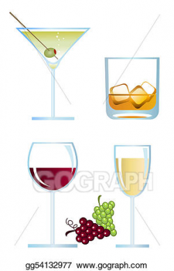 Drawing - Alcoholic drinks. Clipart Drawing gg54132977 - GoGraph