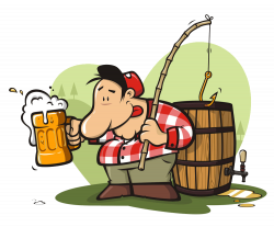 Beer Oktoberfest Alcoholic drink - Carrying a fishing rod cartoon ...