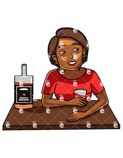 A Black Woman Drinking Alcohol | Food & Drink Clipart ...