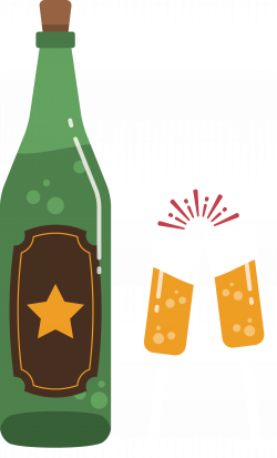 Champagne New Year Fireworks Illustration - Glass bottles 2366*3911 ...