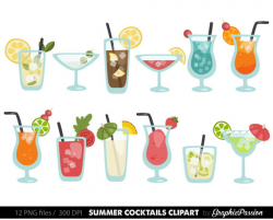 Summer Cocktails Clipart Cocktail Clip Art Summer Clip art Drinks ...