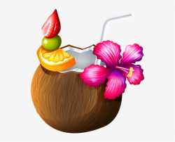 Exotic Coconut Cocktail Png Clipart - Coconut Drink Clip Art ...