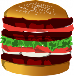 Hamburger clipart - PinArt | Vector illustration of fast food ...