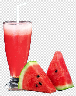 Two slices of watermelon and watermelon juice, Fruit ...