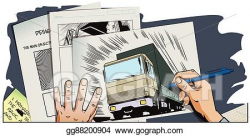 Vector Clipart - Driver behind wheel of truck. Vector ...