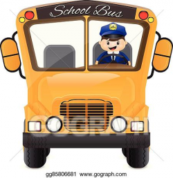 Vector Art - Bus driver driving his bus. EPS clipart ...