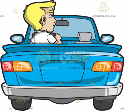 A Young Blonde Man Driving A Convertible Blue Car : A man ...