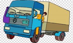 Car Dump truck Truck driver , Cartoon man driving a large ...
