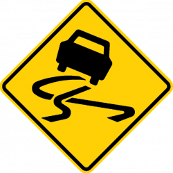 This sign depicts that the road is wet/slippery not that drivers are ...