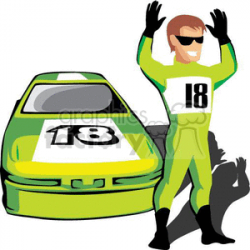 Nascar race car and driver clipart. Royalty-free clipart # 370045
