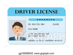 EPS Vector - Car driver license card. Stock Clipart Illustration ...