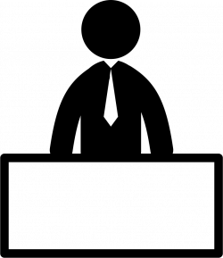 Business Man Showing Blank Publicity Board Svg Png Icon Free ...