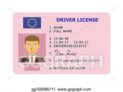 EPS Vector - Car driver license card. Stock Clipart ...
