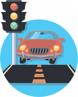 Clipart - Car And Traffic Light Icon