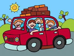 family and kids driving in a car clipart | family and kids d ...