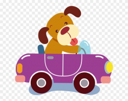 Cartoon Purple Clip Art - Dog Driving A Car Cartoon - Png ...