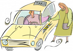 Motorist Drives Taxicab Taxi - Vector Image