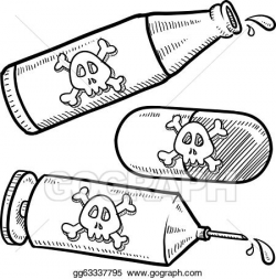 Vector Clipart - Drugs and alcohol are poison sketch. Vector ...