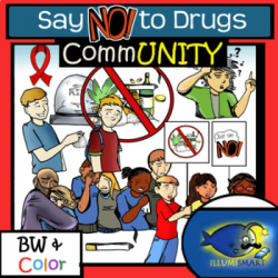 Say NO! to Drugs! Anti-Drug Clip-Art! 95 Pieces-BW and Color!