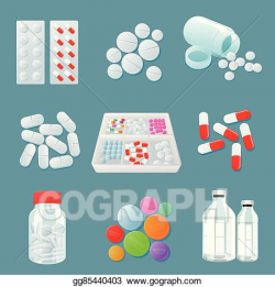 Vector Stock - Variety of drugs and pills, wide range ...