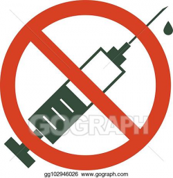 Vector Clipart - No drugs allowed. syringe with forbidden ...