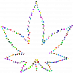Clipart - Marijuana Fractal Outline Prismatic