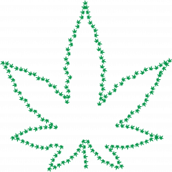 Clipart - Marijuana Fractal Outline