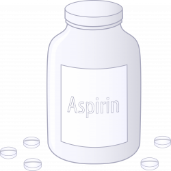 Bottle of Aspirin Tablets - Free Clip Art