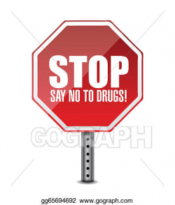 Vector Clipart - Say no to drugs. stop sign illustration ...
